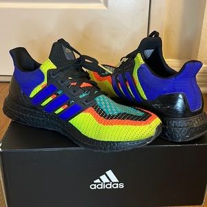 Adidas UltraBOOST 20 size 9.5 black blue orange teal